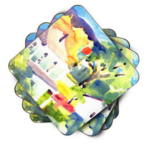 Load image into Gallery viewer, Houses Coasters - Set of 4 Lightweight Foam, Absorbent Drink Coasters