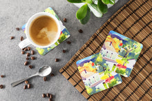 Load image into Gallery viewer, Houses Coasters - Set of 4 Lightweight Foam, Absorbent Drink Coasters