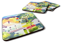 Load image into Gallery viewer, Houses Coasters - Set of 4 Lightweight Foam, Absorbent Drink Coasters
