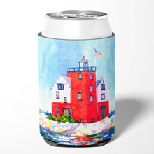 Load image into Gallery viewer, Lighthouse on the rocks Harbour Can or Bottle Beverage Insulator Hugger