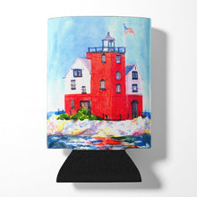 Load image into Gallery viewer, Lighthouse on the rocks Harbour Can or Bottle Beverage Insulator Hugger