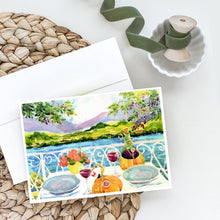 Load image into Gallery viewer, Afternoon of Grape Delights Wine Greeting Cards -  Blank Note Cards – 8-Pack of Artist-Designed Cards with Envelopes