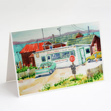 Load image into Gallery viewer, Tacoma Beer and Boiled Shrimp Market Greeting Cards -  Blank Note Cards – 8-Pack of Artist-Designed Cards with Envelopes