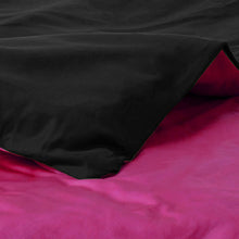 Load image into Gallery viewer, Tache Cotton Hot Pink Black Reversible Comforter Set With Zipper Cover