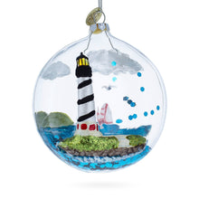 Load image into Gallery viewer, Lighthouse in Glass Dome Glass Christmas Ornament