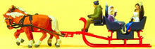 Load image into Gallery viewer, Preiser 30420 HO Scale Tourists in Sleigh Sleigh w/Driver, Passengers &amp; 2 Horses