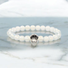 Load image into Gallery viewer, Natural Stone Beads Bracelet with Footprint Paw Charm