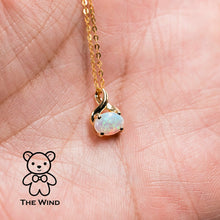 Load image into Gallery viewer, Minimalist Oval Shaped Australian Solid Opal 14K Yellow Gold Necklace