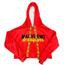 Load image into Gallery viewer, Maryland Terps Red Varsity Furry Hoodie