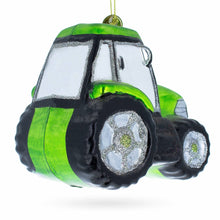 Load image into Gallery viewer, Rustic Green Tractor Glass Christmas Ornament