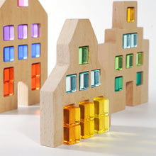 Load image into Gallery viewer, **Pre-order (Ships in 3-4 Weeks)**3 Pcs Wooden Window Houses — Houses Only