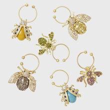 Load image into Gallery viewer, Bedazzled bee wine charms