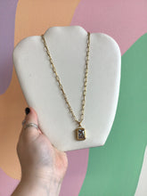 Load image into Gallery viewer, Emerald Cut Gem Charm Necklace
