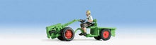 Load image into Gallery viewer, Noch 16750 HO Scale Farm Machinery -- Two Wheel Tractor w/Figure (green)