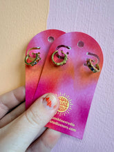 Load image into Gallery viewer, Colorful Scallop Gem Hoops