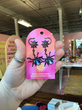 Load image into Gallery viewer, Bat and Spider Charm Earrings