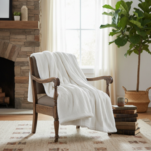 Load image into Gallery viewer, Tache White Ivory Polar Faux Fur with Sherpa Throw Blanket