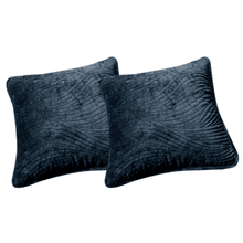Load image into Gallery viewer, Tache Velvet Dreams Navy Blue Plush Waves Cushion Covers / Euro Sham (JHW-852BL)