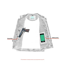 Load image into Gallery viewer, Mens Blue Denim Motorcycle Vest with Concealed Snaps &amp; Zipper