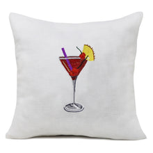 Load image into Gallery viewer, Cocktail Pillow Cover, Drinks Pillow Cover