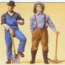 Load image into Gallery viewer, Preiser 45101 G Scale Workers - 1900s (Painted Figure Set) -- Standing Laborers