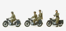 Load image into Gallery viewer, Preiser 16598 HO Scale German Army WWII Motorcycle Troops (Unpainted)