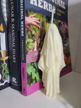 Load image into Gallery viewer, Ghost Handmade Candle , Palm wax Candle , Halloween Candle , white Ghost candle: Orange