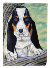 Load image into Gallery viewer, Basset Hound at the tree Garden Flag – Decorative Outdoor Yard Flag