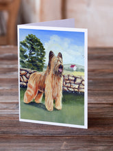 Load image into Gallery viewer, Briard Greeting Cards -  Blank Note Cards – 8-Pack of Artist-Designed Cards with Envelopes