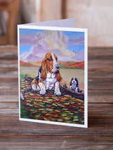 Load image into Gallery viewer, Basset Hound Greeting Cards -  Blank Note Cards – 8-Pack of Artist-Designed Cards with Envelopes