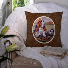 Load image into Gallery viewer, Basset Hound Throw Pillow - 14x14 Decorative Pillow – Art for Your Home &amp; Patio 7004PW1414