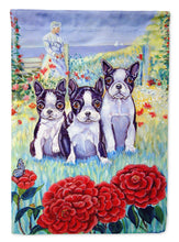 Load image into Gallery viewer, Boston Terrier Three in a Row Flag Canvas House Size