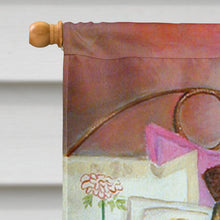 Load image into Gallery viewer, Airedale Terrier Waiting on Mom Flag Canvas House Size