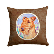 Load image into Gallery viewer, Airedale Terrier in Flowers Throw Pillow - 14x14 Decorative Pillow – Art for Your Home &amp; Patio 7007PW1414