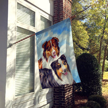 Load image into Gallery viewer, Australian Shepherd Double Trouble Flag Canvas House Size
