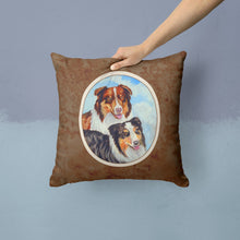 Load image into Gallery viewer, Australian Shepherd What a pair Throw Pillow - 14x14 Decorative Pillow – Art for Your Home &amp; Patio 7009PW1414