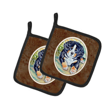 Load image into Gallery viewer, Bernese Mountain Dog Puppy Pot Holders - Set of 2 Decorative Kitchen Helpers | Made in the USA 7010PTHD