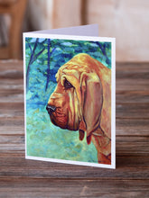 Load image into Gallery viewer, Bloodhound Greeting Cards -  Blank Note Cards – 8-Pack of Artist-Designed Cards with Envelopes