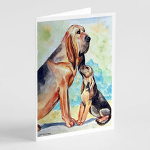Load image into Gallery viewer, Bloodhound Momma's Love Greeting Cards -  Blank Note Cards – 8-Pack of Artist-Designed Cards with Envelopes