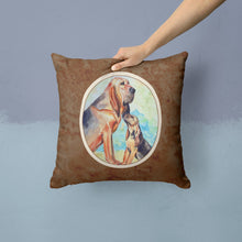 Load image into Gallery viewer, Bloodhound Momma's Love Throw Pillow - 14x14 Decorative Pillow – Art for Your Home &amp; Patio 7014PW1414