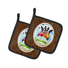 Load image into Gallery viewer, Hugs Boston Terrier Pot Holders - Set of 2 Decorative Kitchen Helpers | Made in the USA 7015PTHD