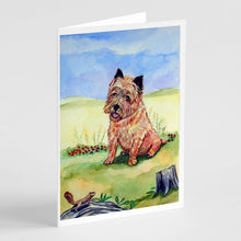 Load image into Gallery viewer, Cairn Terrier and the Chipmunk Greeting Cards -  Blank Note Cards – 8-Pack of Artist-Designed Cards with Envelopes