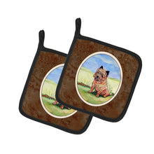 Load image into Gallery viewer, Cairn Terrier and the Chipmunk Pot Holders - Set of 2 Decorative Kitchen Helpers | Made in the USA 7017PTHD