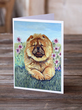 Load image into Gallery viewer, Chow Chow Greeting Cards -  Blank Note Cards – 8-Pack of Artist-Designed Cards with Envelopes