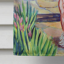 Load image into Gallery viewer, Chinese Crested on the patio  Flag Canvas House Size
