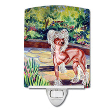 Load image into Gallery viewer, Chinese Crested on the Patio Ceramic Night Light 7021CNL