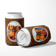 Load image into Gallery viewer, Long Hair Red Dachshund Two Peas Can or Bottle Hugger 7022CC