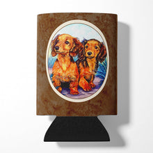 Load image into Gallery viewer, Long Hair Red Dachshund Two Peas Can or Bottle Hugger 7022CC