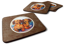 Load image into Gallery viewer, Long Hair Red Dachshund Two Peas Foam Coaster  7022FC