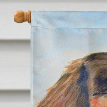 Load image into Gallery viewer, Dachshund chocolate and tan Long Haired Flag Canvas House Size
